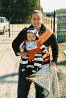 Char and Clifford! Exceedingly cute in the weird dusty orange wrap thingy. Cliff seems to like it, though.
